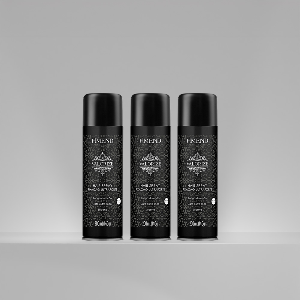 Kit Hair Spray Amend Valorize Ultraforte 200ML | 3 produtos